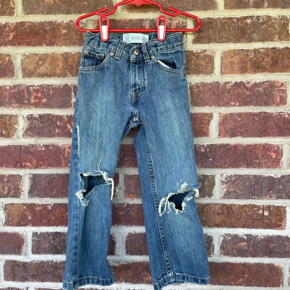 Little Boy’s Arizona Destroyed Bootcut Jeans Size 4 Slim - Picture 1 of 13